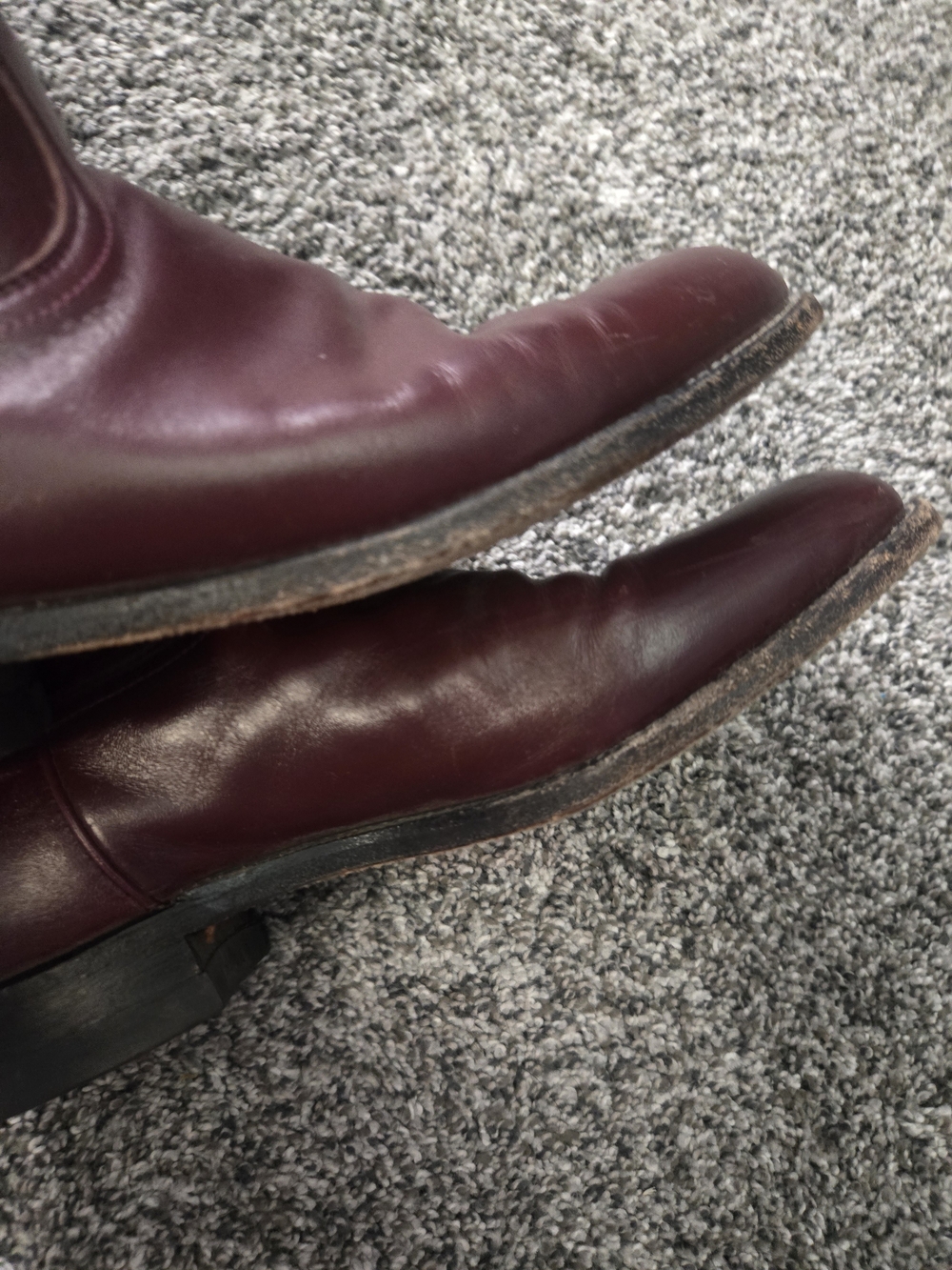 Justin Boots Burgundy Leather Roper Boots - Picture 10 of 11